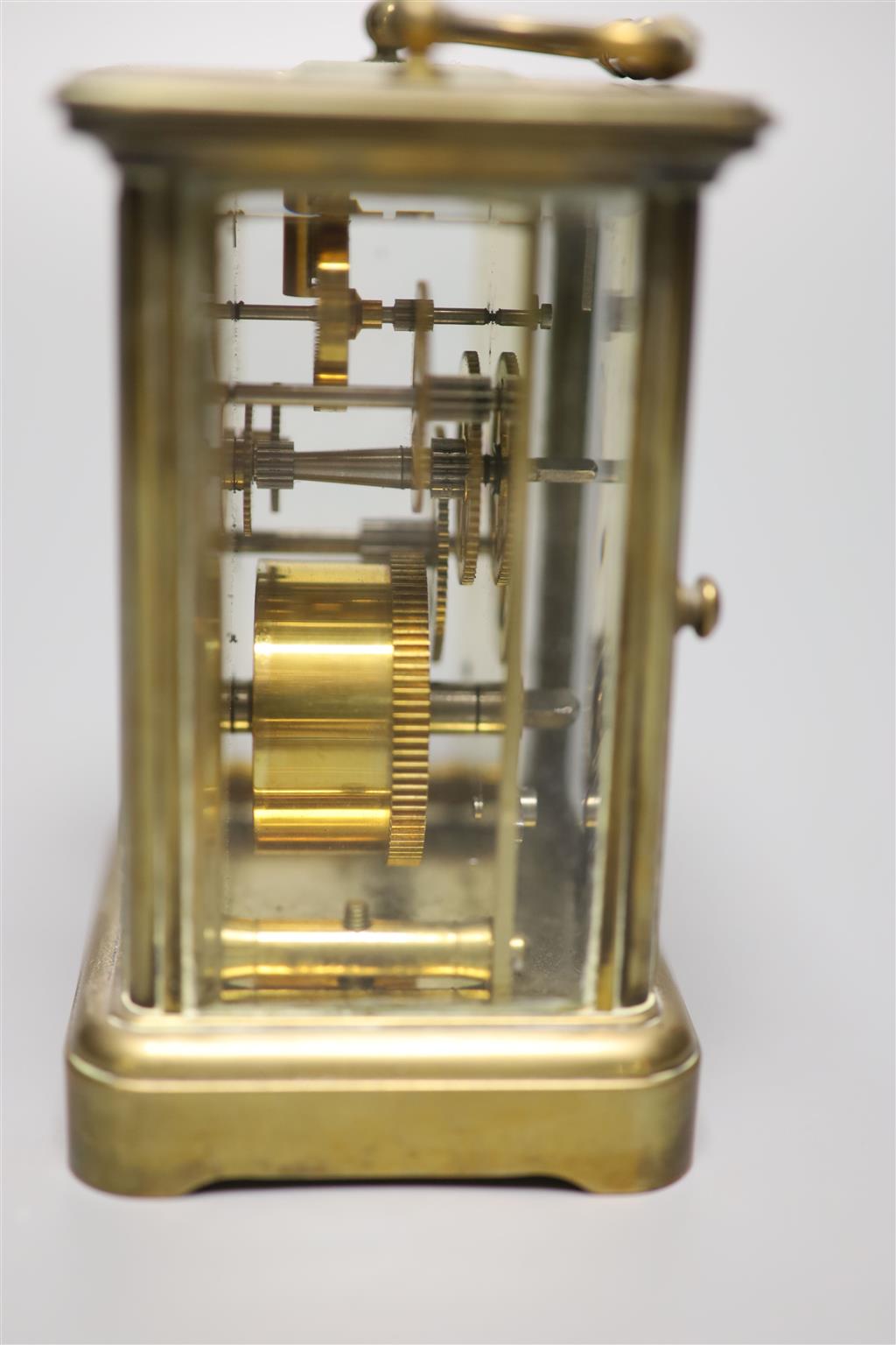 A carriage timepiece by Thwaites & Reed, height 11cm